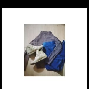 Woman's dark grey stretchy sweater